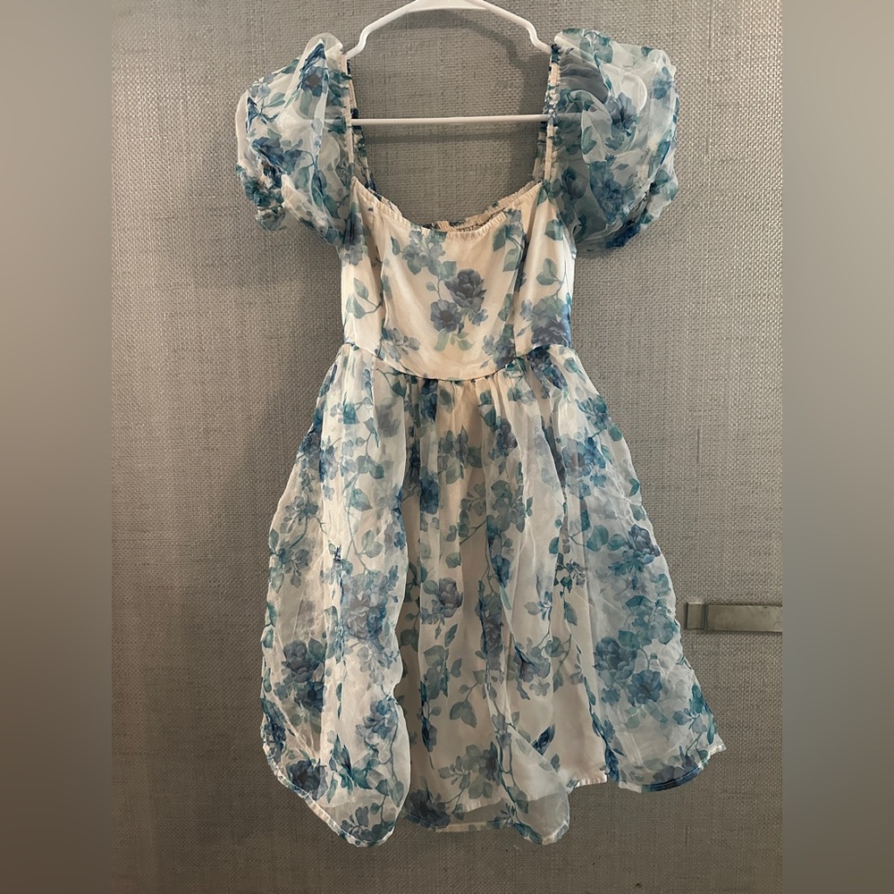 Altar'd state Floral Blue and White Dress